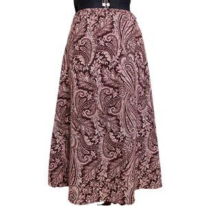 New York & Company Purple Paisley Skirt Sz 10